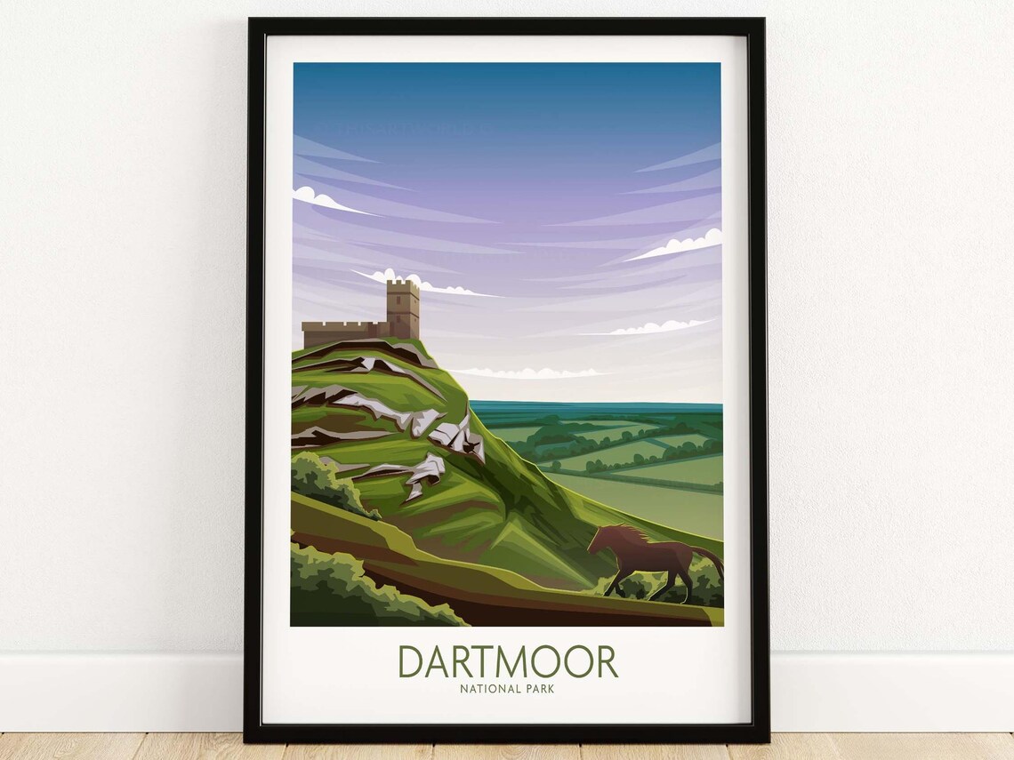 Dartmoor National Park Vintage Travel Poster