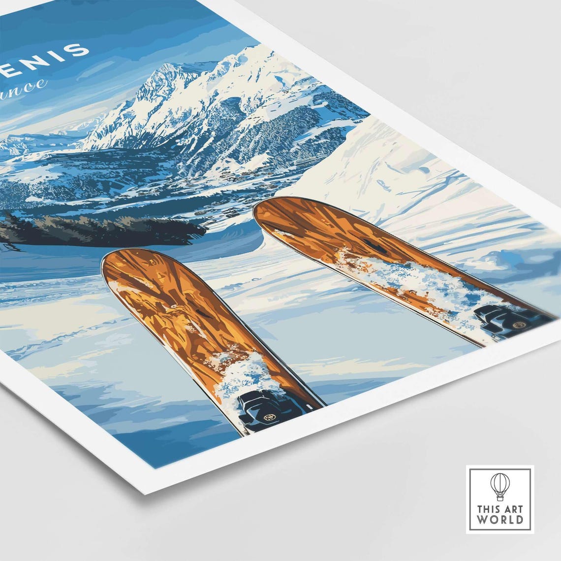 Val Cenis Ski Art Print, Ski Lodge Decor - Image 5