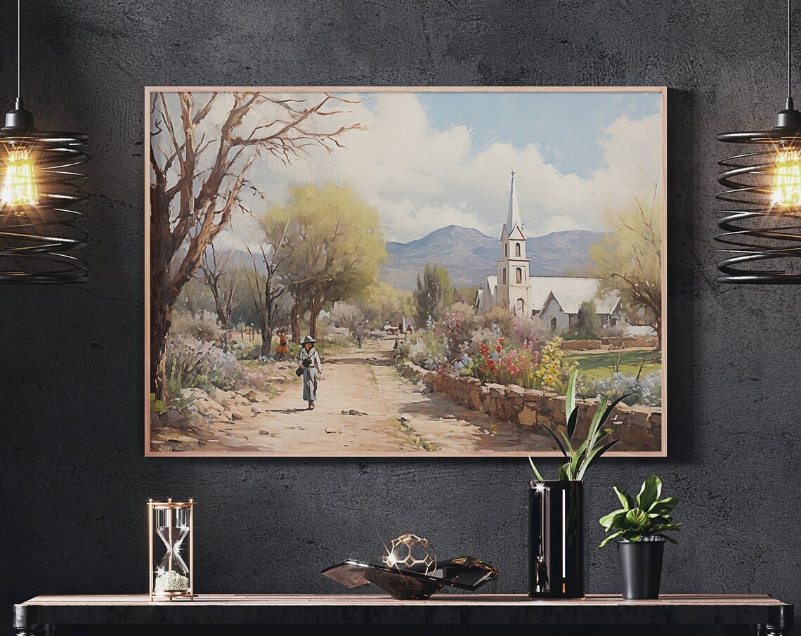 Old Western Town 05, Rustic Style Scenic Art Print