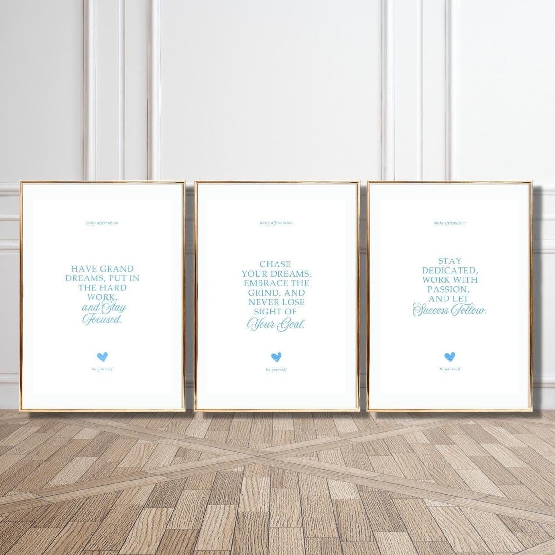 Chase Your Dreams Embrace The Grind Daily Affirmation Blue Poster - Image 4