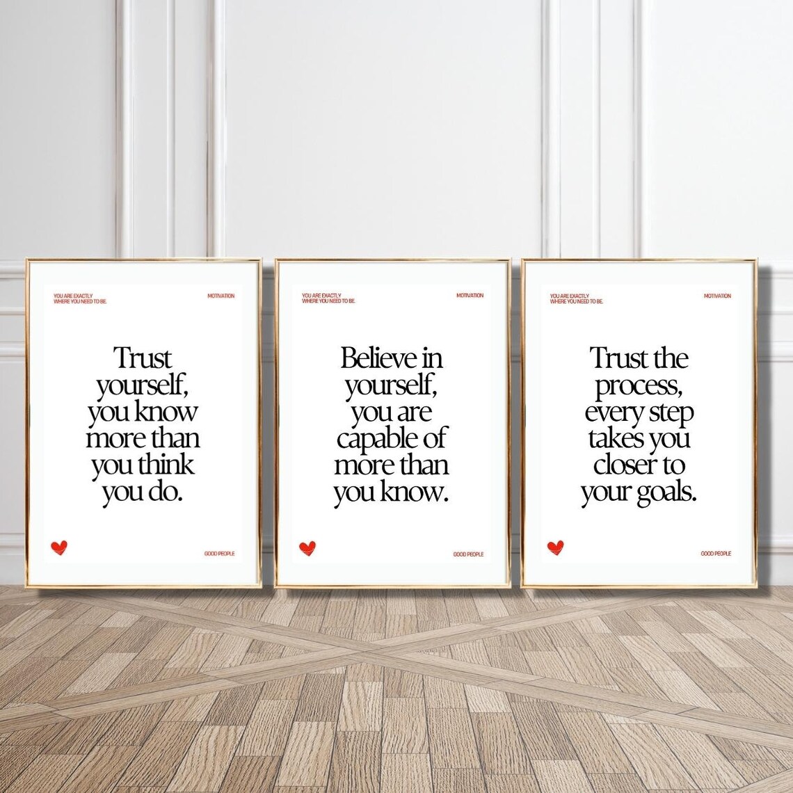 Trust Yourself You Know More Than You Think Black Typography Poster - Image 5