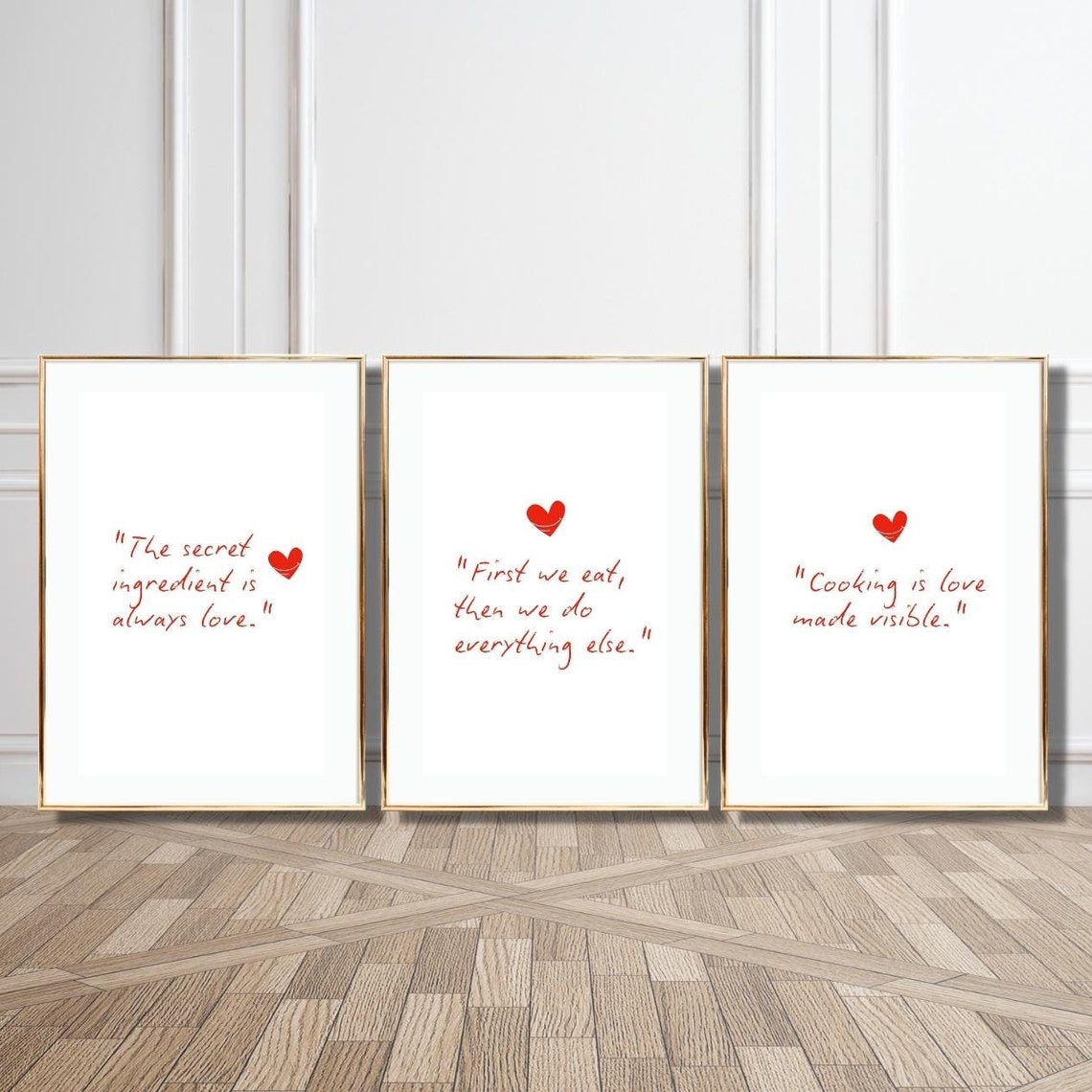 The Secret Ingredient Is Always Love Red Script Kitchen Quote Poster - Image 5