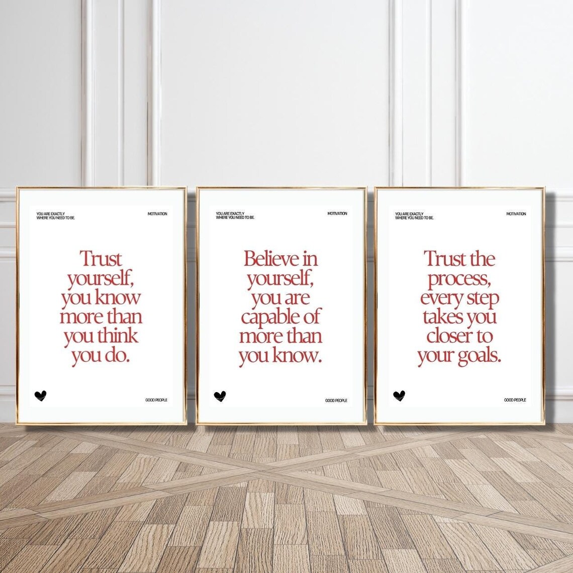 Trust Yourself You Know More Than You Think Red Typography Poster - Image 5