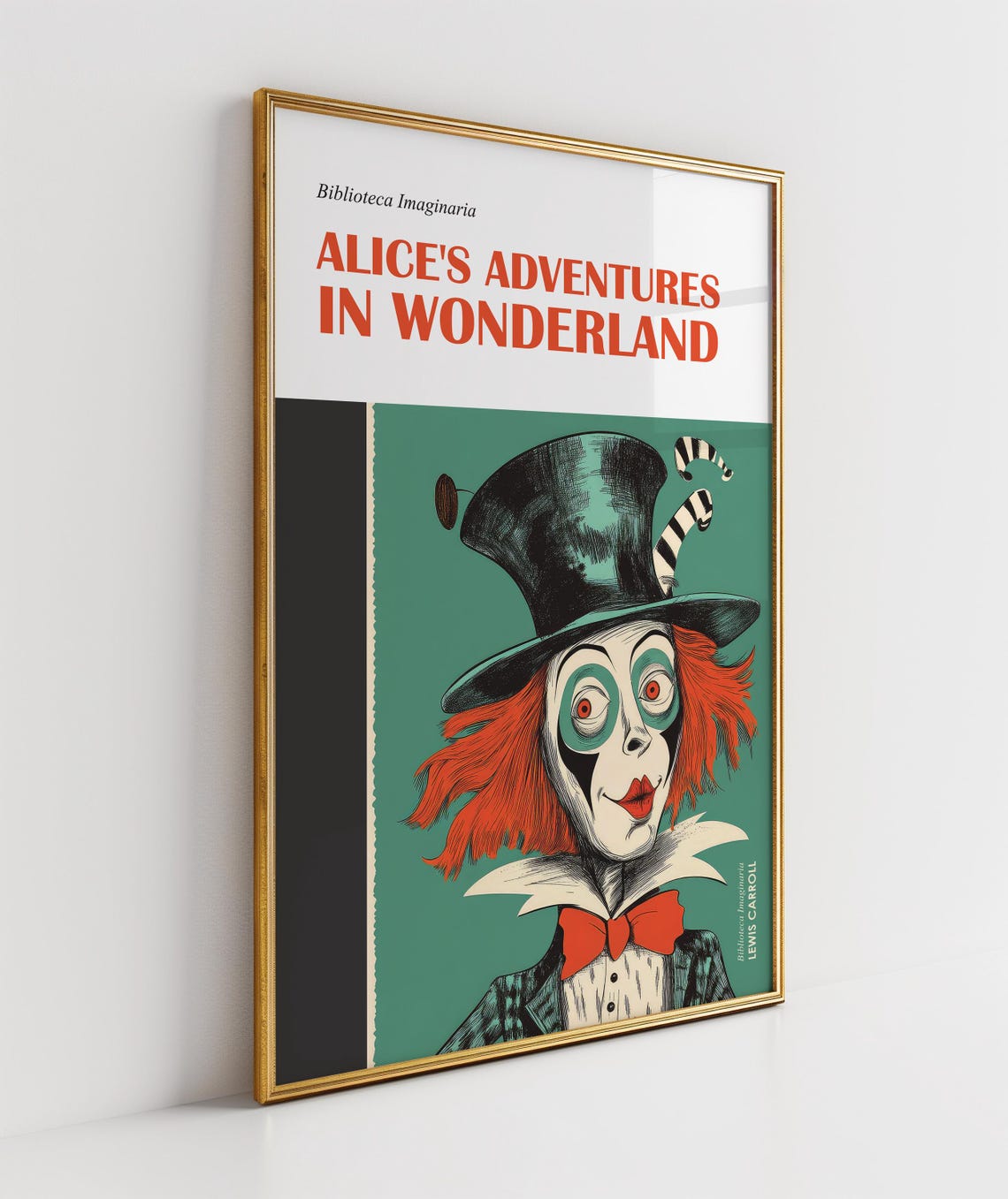 Mad Hatter Alice in Wonderland Book Cover Illustration Poster - Image 2