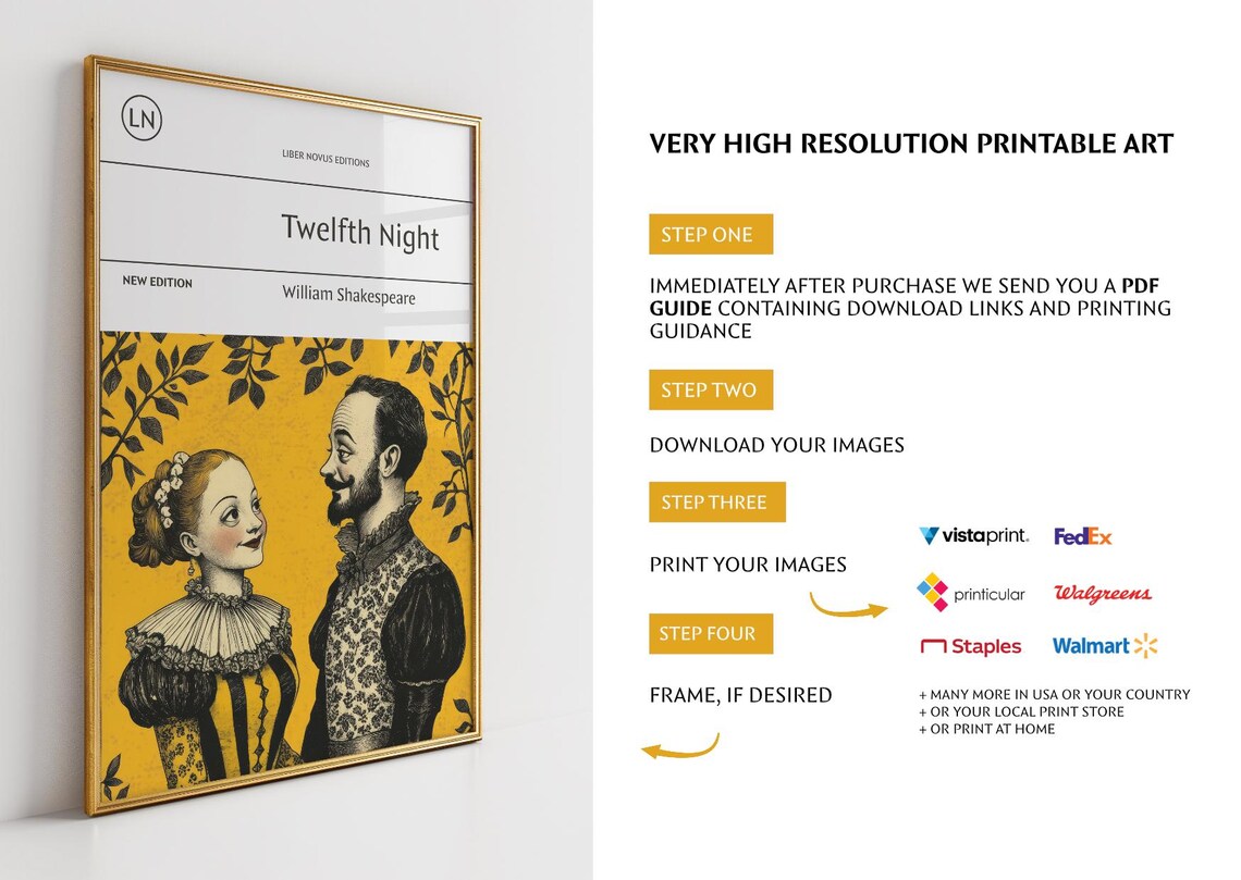Twelfth Night Shakespeare Literary Art Print - Image 2
