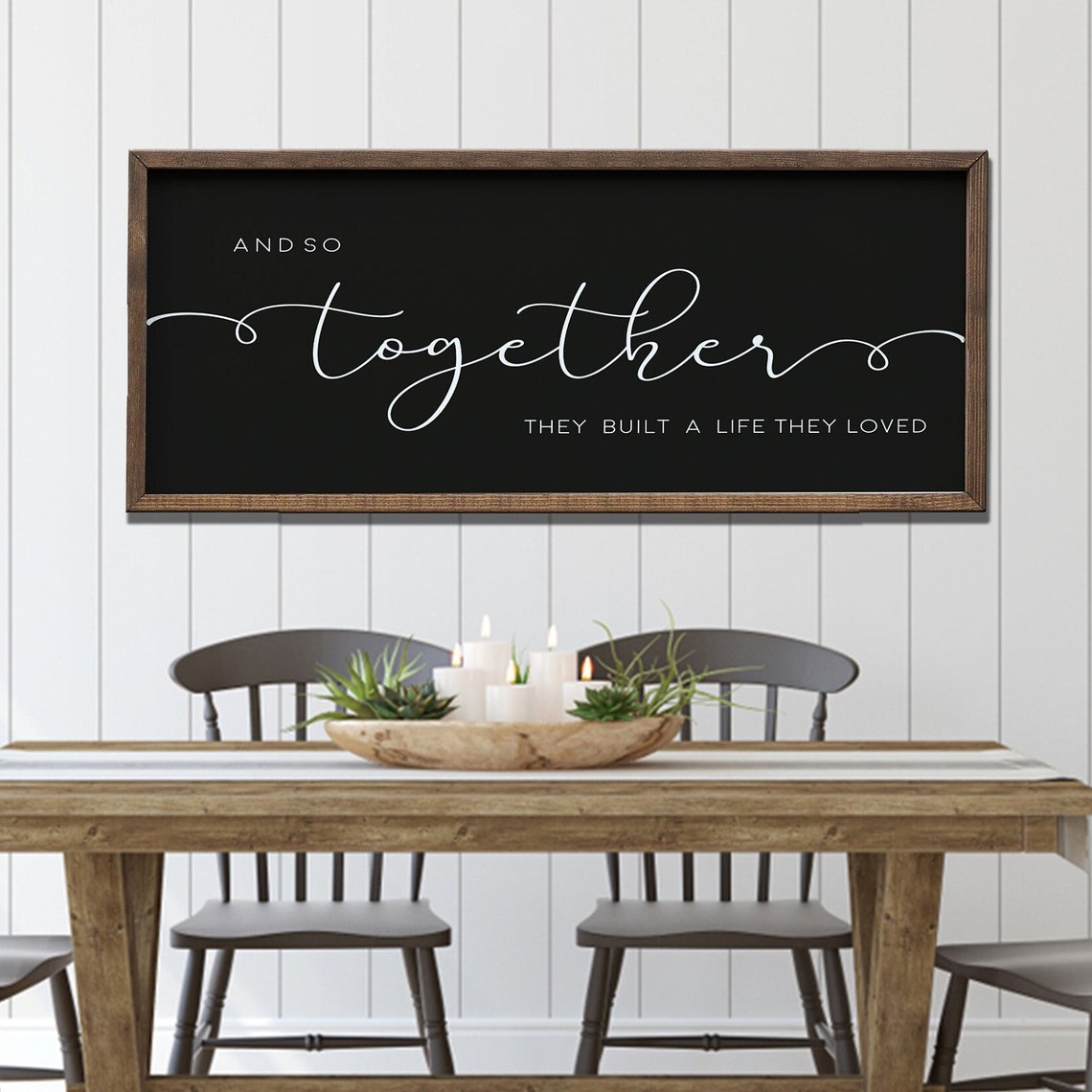 And So Together They Built A Life They Loved Black Wedding Sign Poster