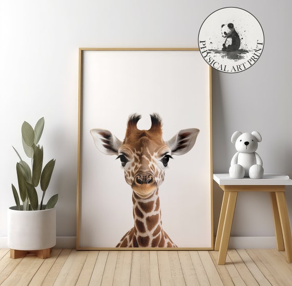 Baby Giraffe Wall Art Physical Print Animal Illustration Nursery Decor Infant Matte Poster