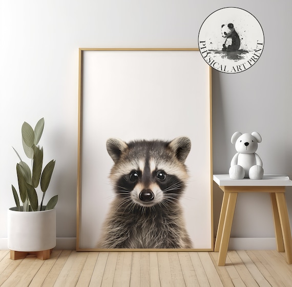 Baby Raccoon Animal Illustration Nursery Decor