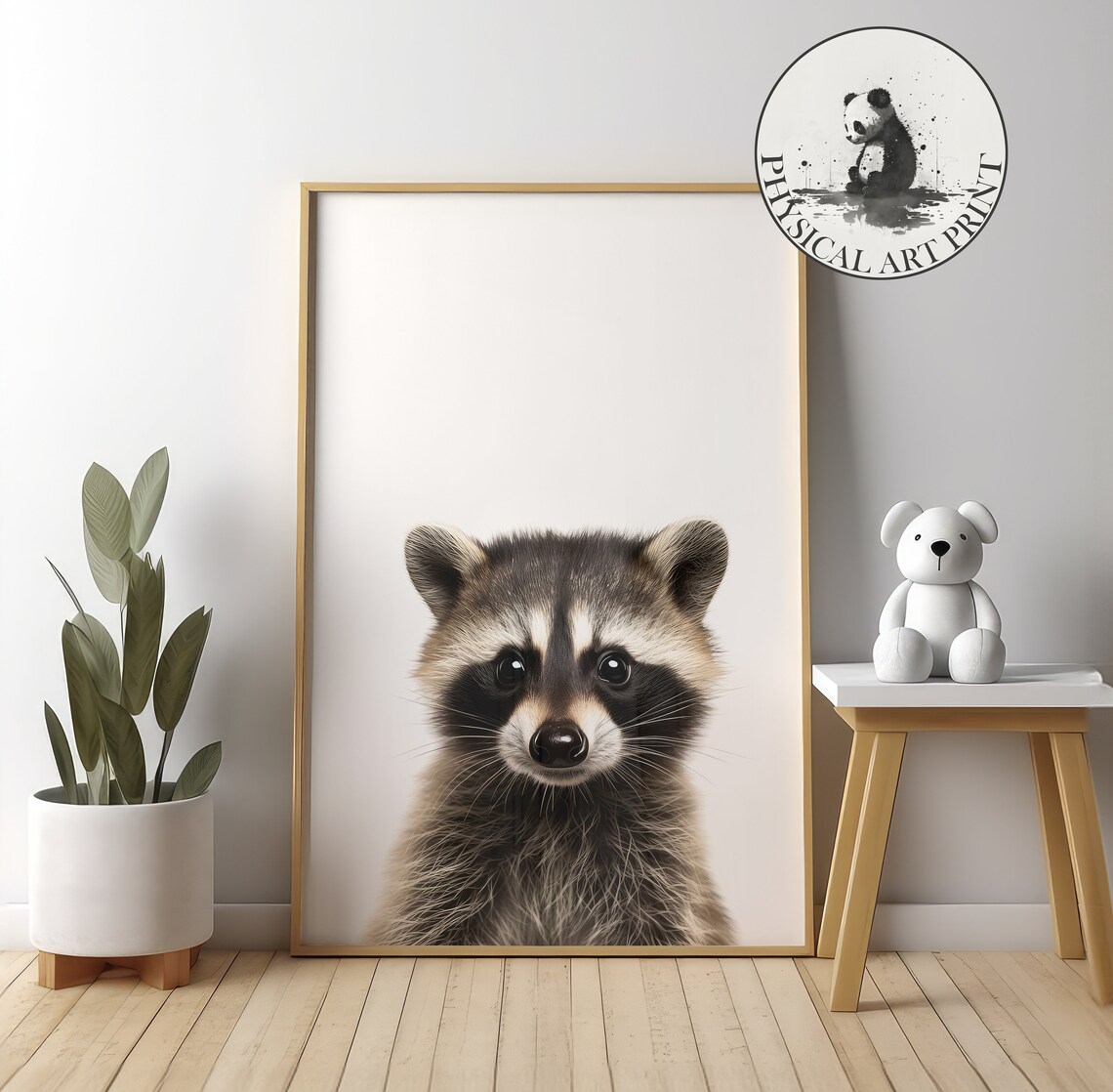 Baby Raccoon Animal Illustration Nursery Decor