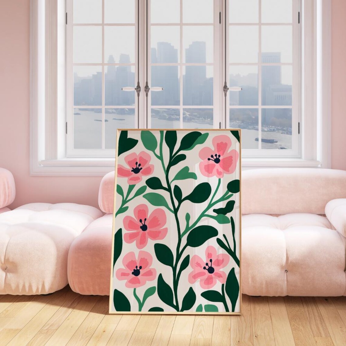 Modern Abstract Flower Botanical Print, Retro Floral - Image 3