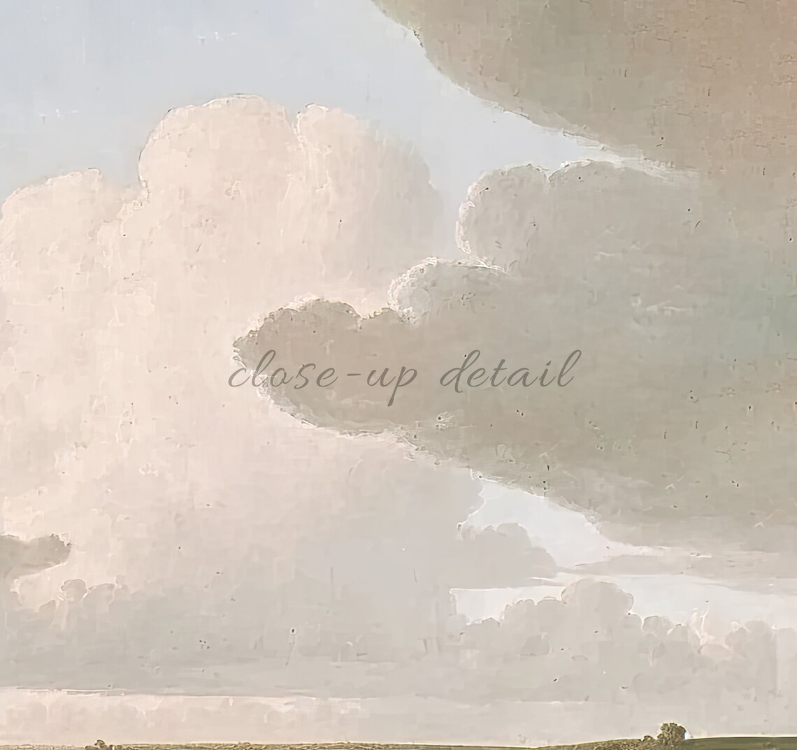 Vintage Sky Clouds Painting Gallery Landscape Art French Countryside Print Muted Oil Painting Wall Art Art Print - Image 2