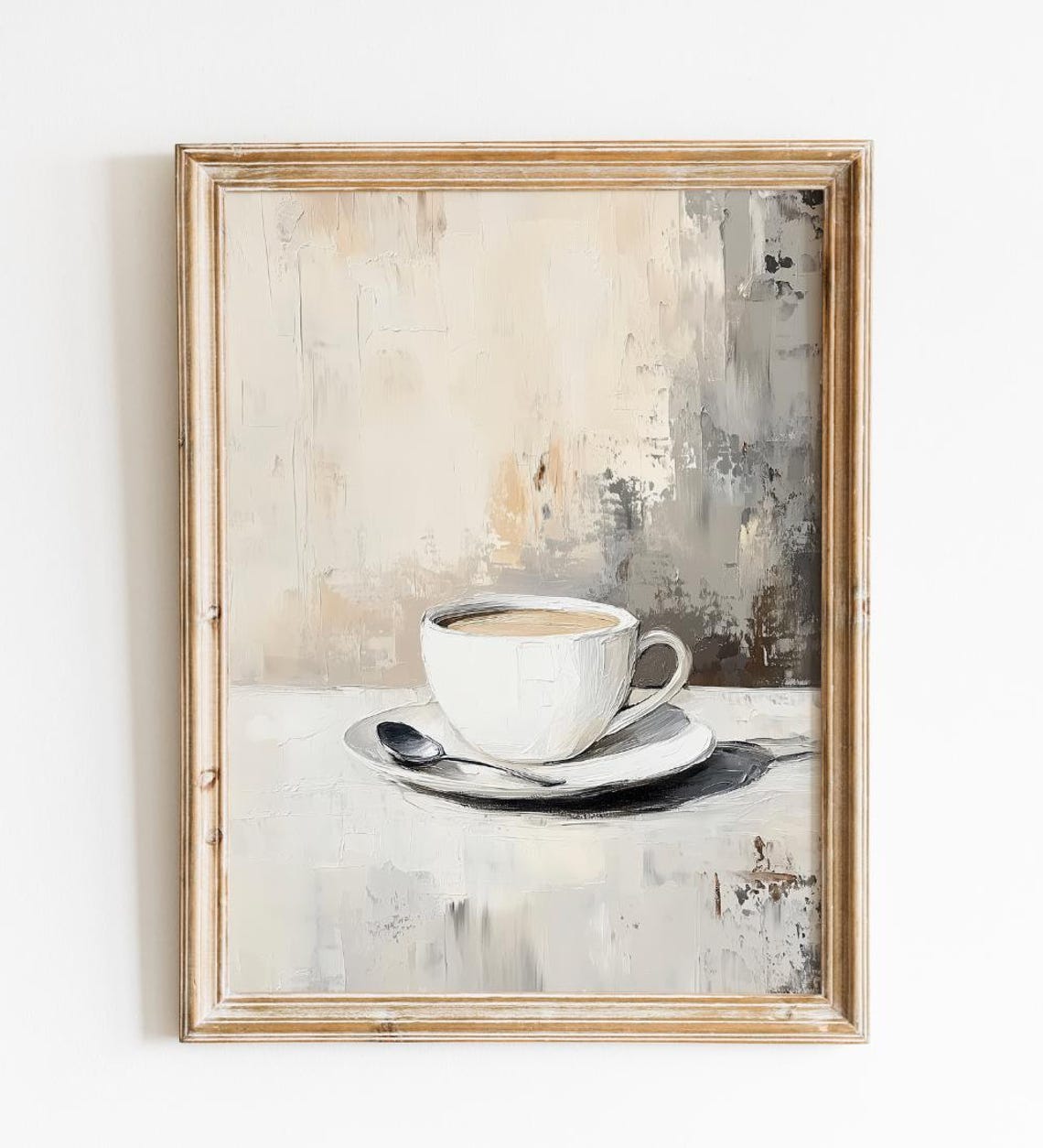 Moody Coffee Art Print Neutral Kitchen Wall Decor Coffee Bar Housewarming Art Cute Minimalist Stylish Kitchen Art