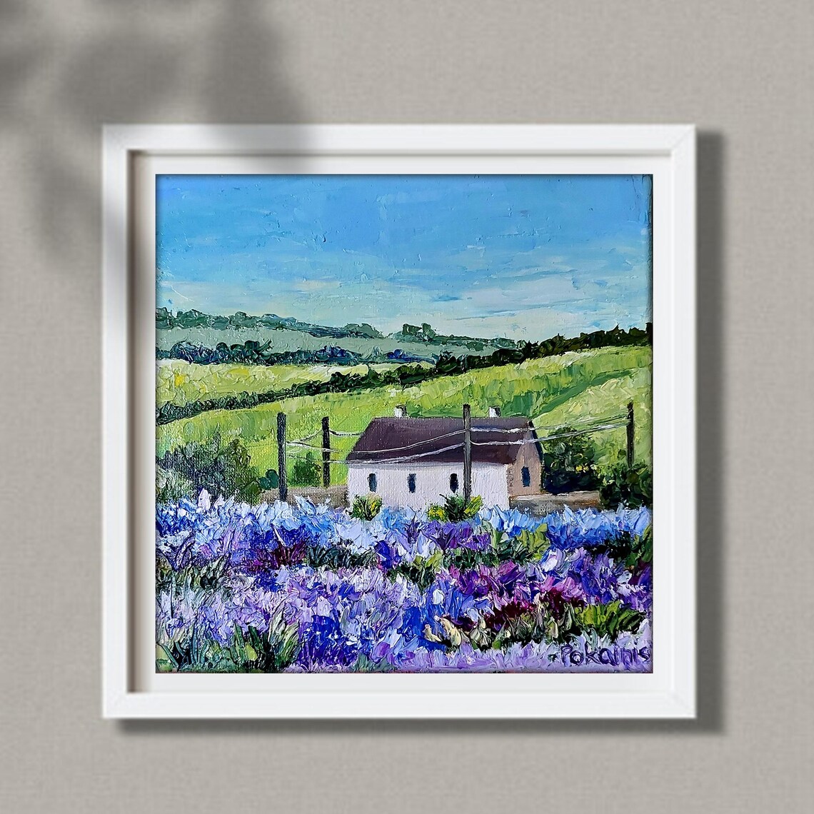 Bluebonnet Flower Field Oil Painting Poster Country House View - Image 2