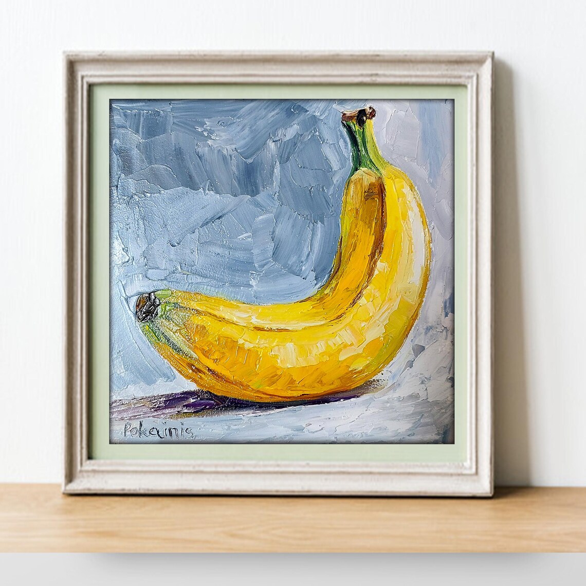 Anana Small Oil Painting Original Impasto Oil Artwork Garden Fine Art Food Original Painting Fruit Still Life Wall Art Kitchen Artwork - Image 3