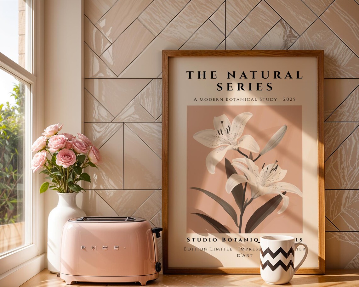 White Lily Minimalist Botanical Natural Series 2025 Modern Wall Art