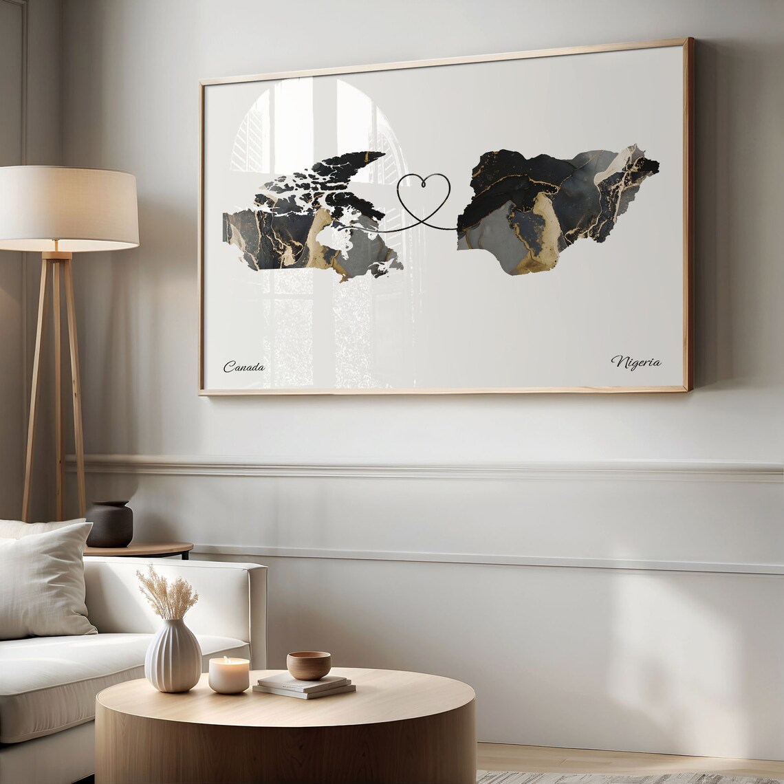Canada to Nigeria Map Poster, Travel Art Print - Image 2