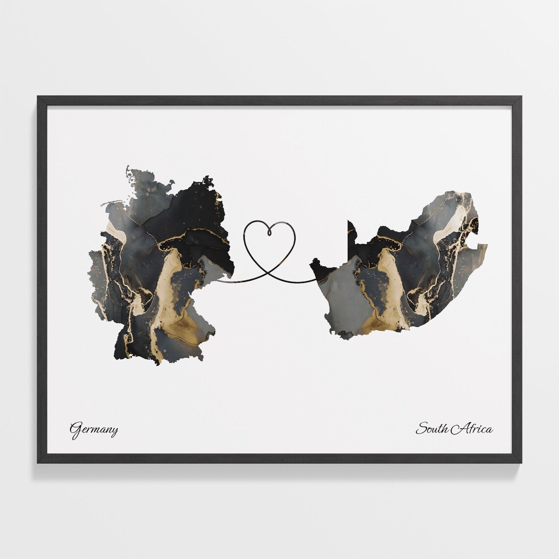 Germany To South Africa Travel Map Poster