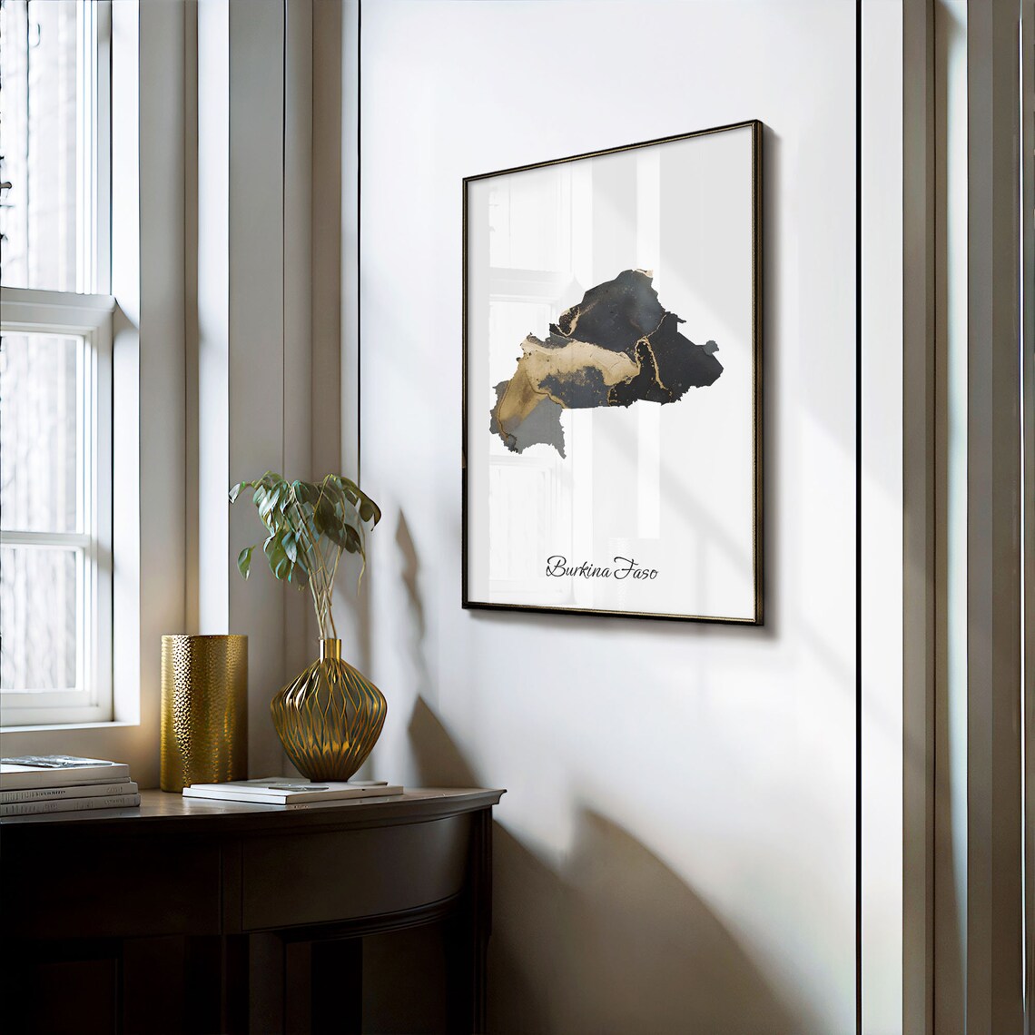 Burkina Faso Map Art Print, Elegant Country Artwork - Image 3