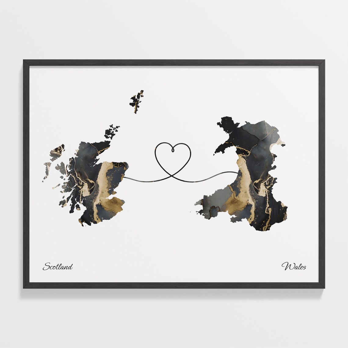 Scotland To Wales Map Poster, Travel Art Print