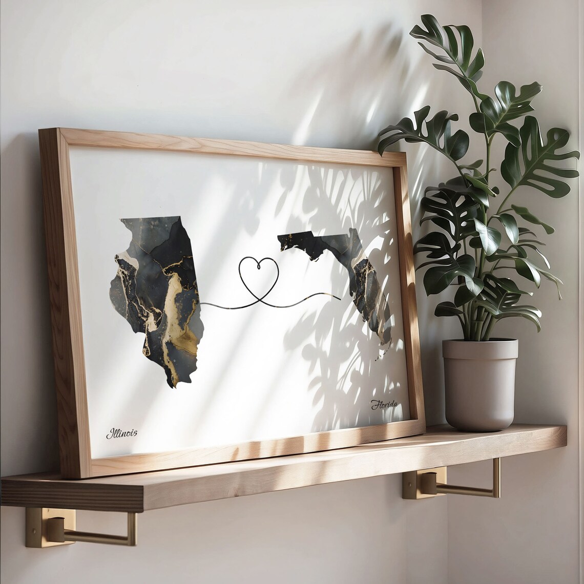 Illinois to Florida Map Poster, Travel Art Print - Image 3