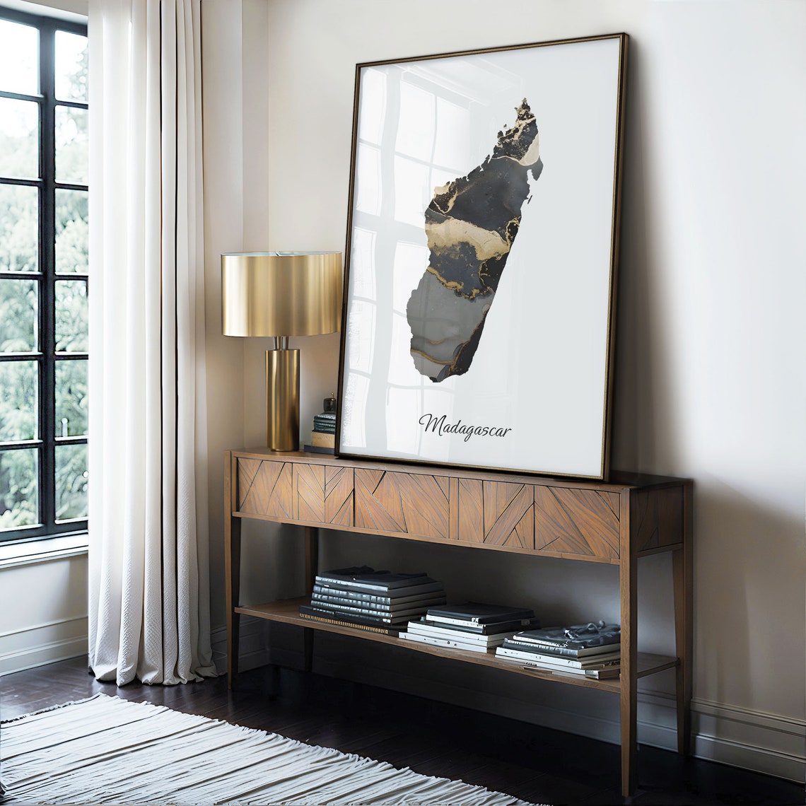 Madagascar Stylish Black And Gold Marble Map Luxury Decor Art Poster - Image 4