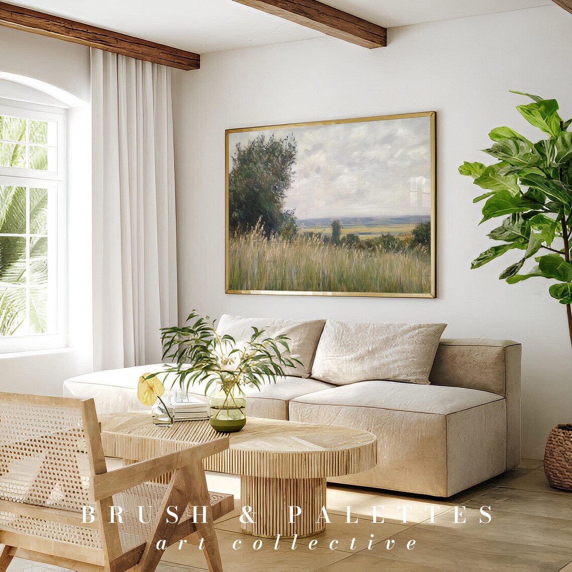 Impressionist Wheat Field Tall Grass Summer Meadow Painting Poster - Image 3