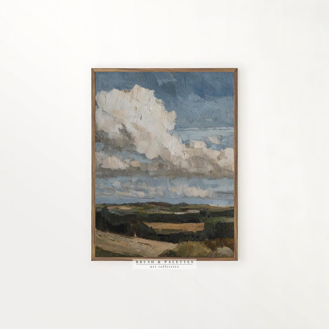 Impressionist Countryside Rolling Fields Dramatic Cloud Sky Poster - Image 2