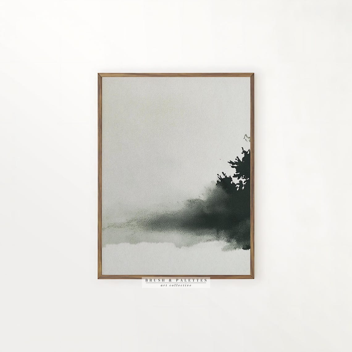 Minimalist Ink Wash Landscape Print Monochrome Abstract Wall Art Zen Decor For Japandi Or Modern Homes - Image 3