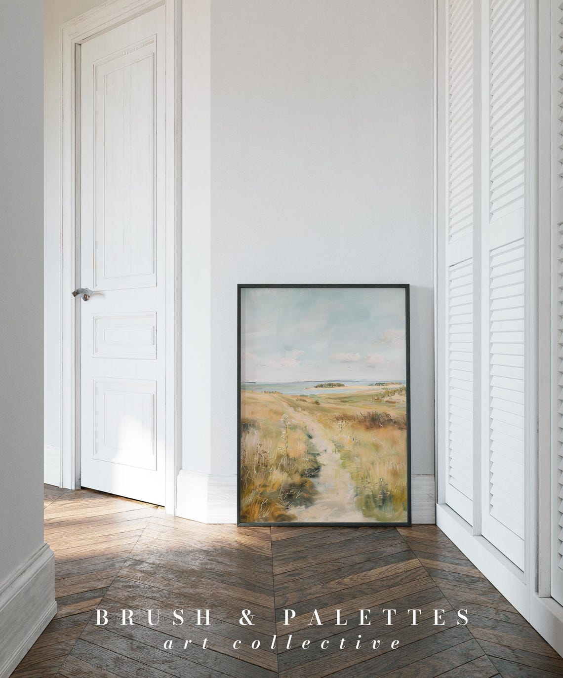 Sandy Path Through Golden Grass To Sea Coastal Landscape Poster - Image 3