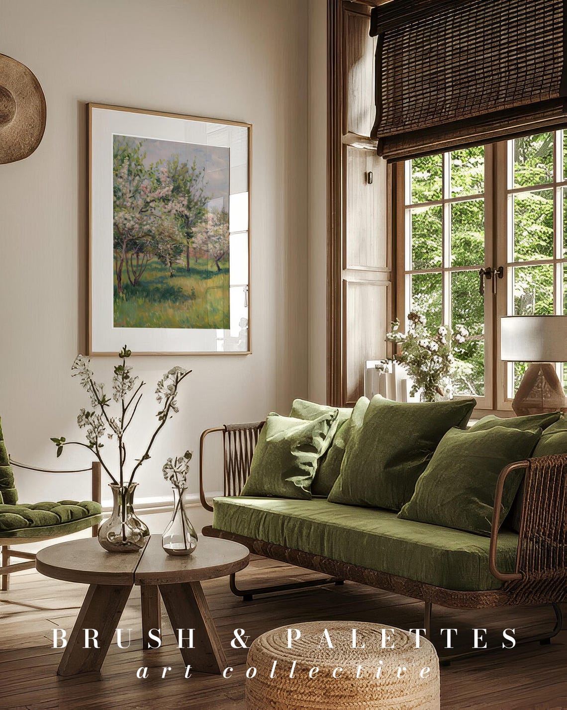 Blossoming Orchard Spring Trees Impressionist Floral Landscape Poster - Image 3