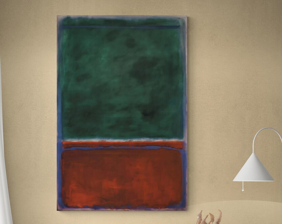 Emerald Green Crimson Red Rothko Style Color Field Modern Art Poster - Image 3