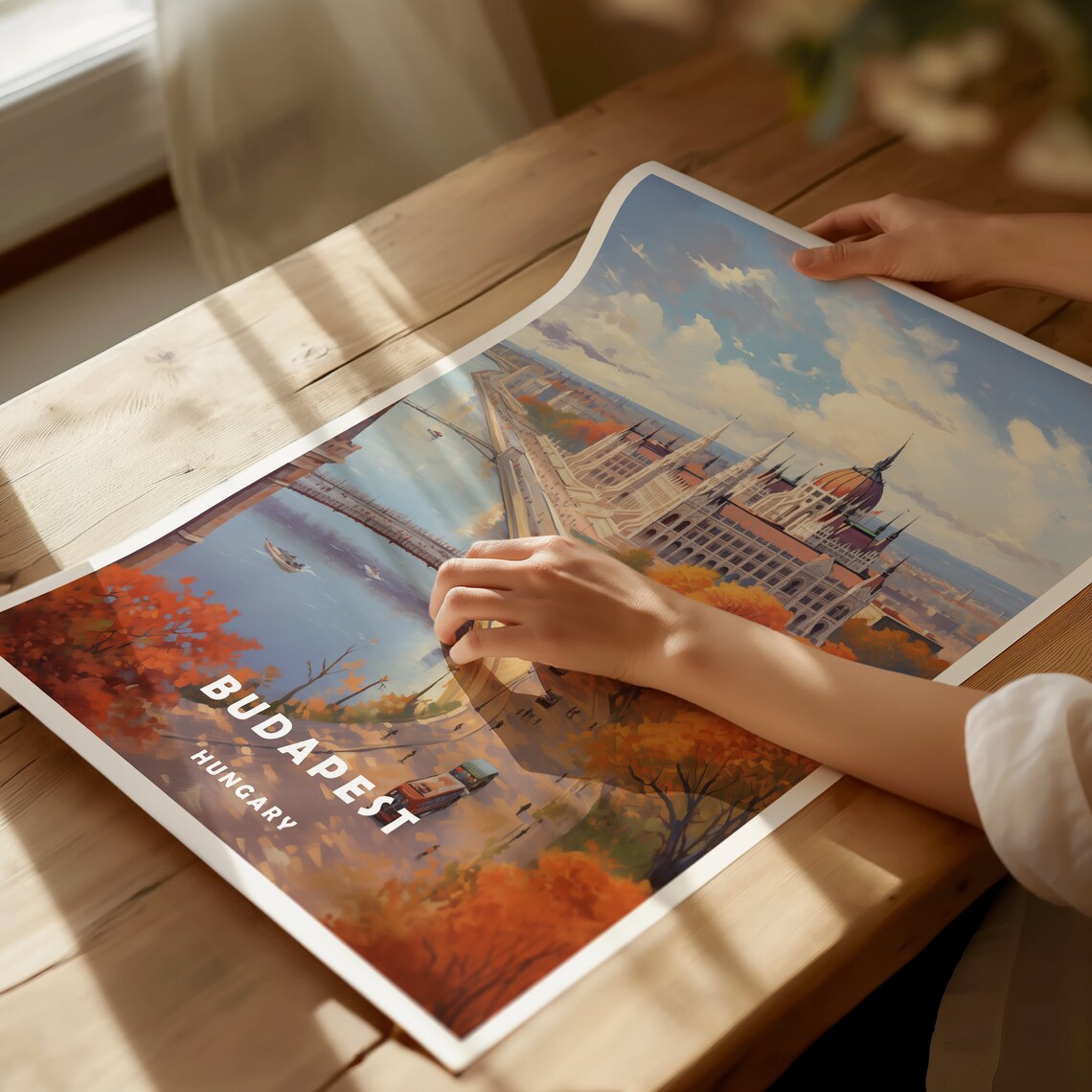 Budapest Hungary Parliament Building Autumn Danube Travel Poster - Image 2