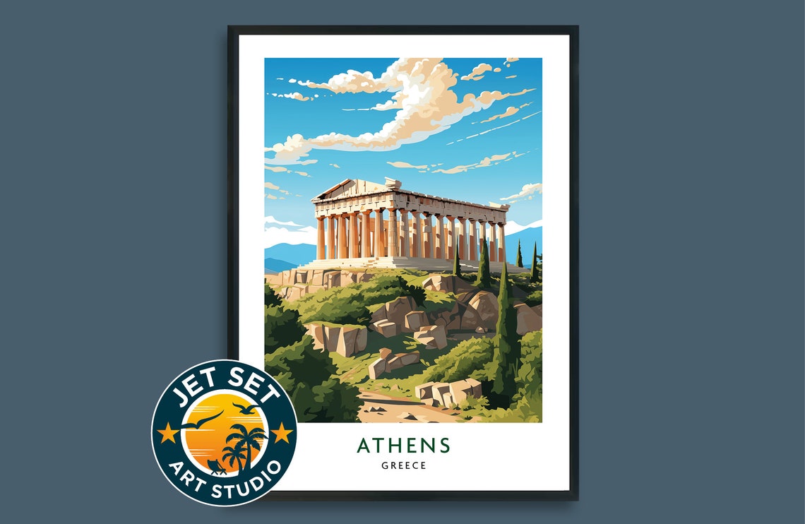 Parthenon Athens Greece Travel Print Poster Framed Unframed Canvas Gift