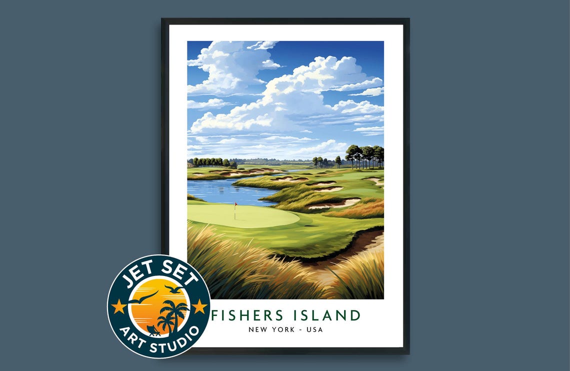 Fishers Island Golf Course Poster Print Wall Art Framed Unframed Canvas Gift