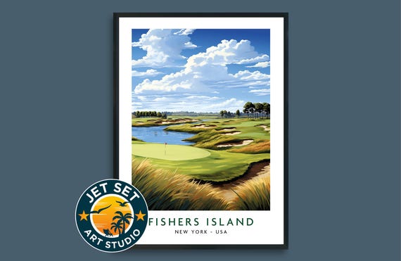 Fishers Island Golf Course Poster Print Wall Art Framed Unframed Canvas Gift