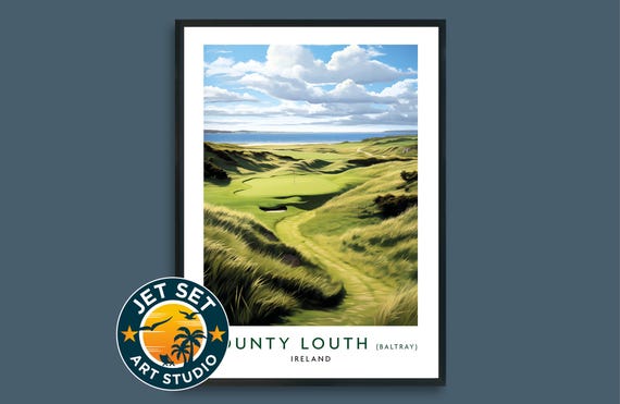 County Louth Baltray Ireland Links Golf Course Dunes Travel Poster