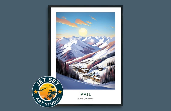 Vail Colorado Skiing Travel Poster