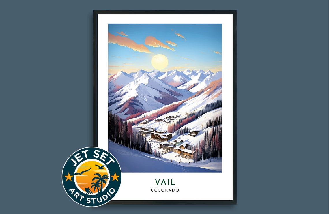 Vail Colorado Skiing Travel Poster