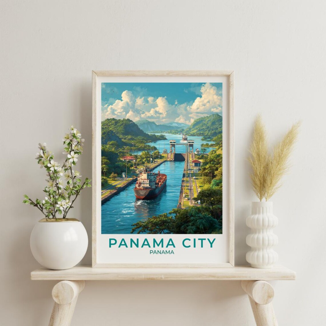 Panama City Vintage Travel Poster, Scenic View