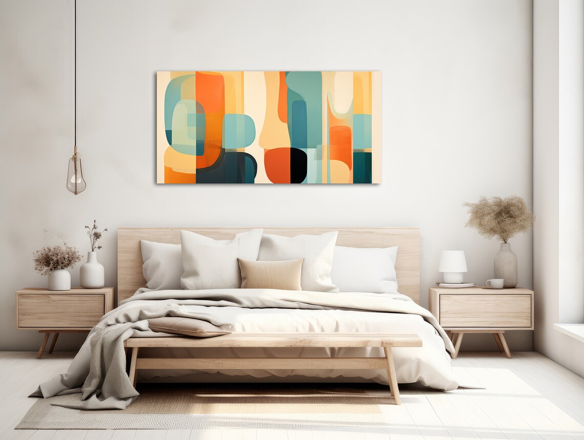 Mid-Century Modern Abstract Art Print, Geometric Shapes - Image 2