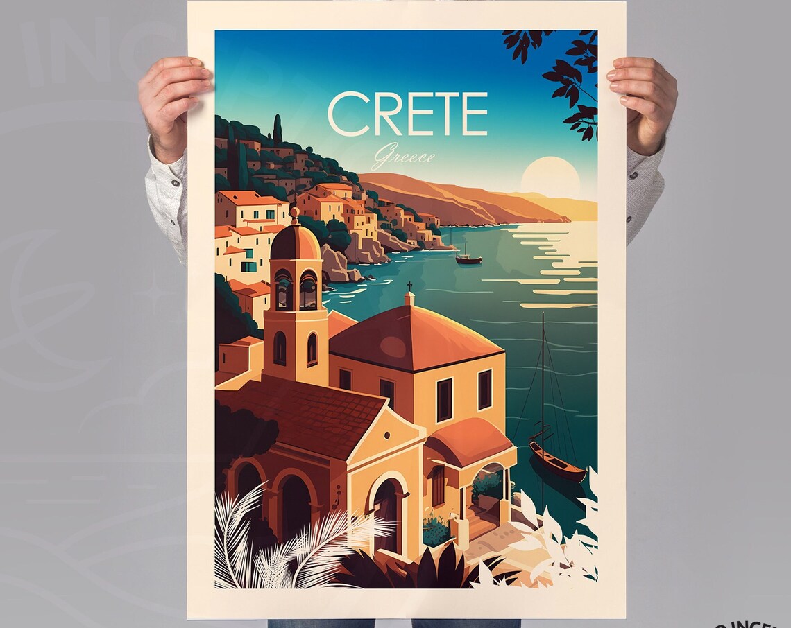Crete Greece Travel Poster, Europe Wall Art - Image 3