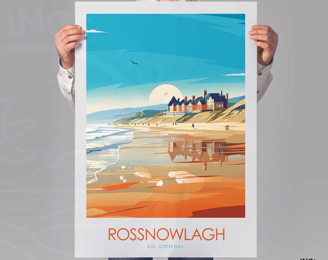 Rossnowlagh, Donegal Travel Poster Art Print - Image 2