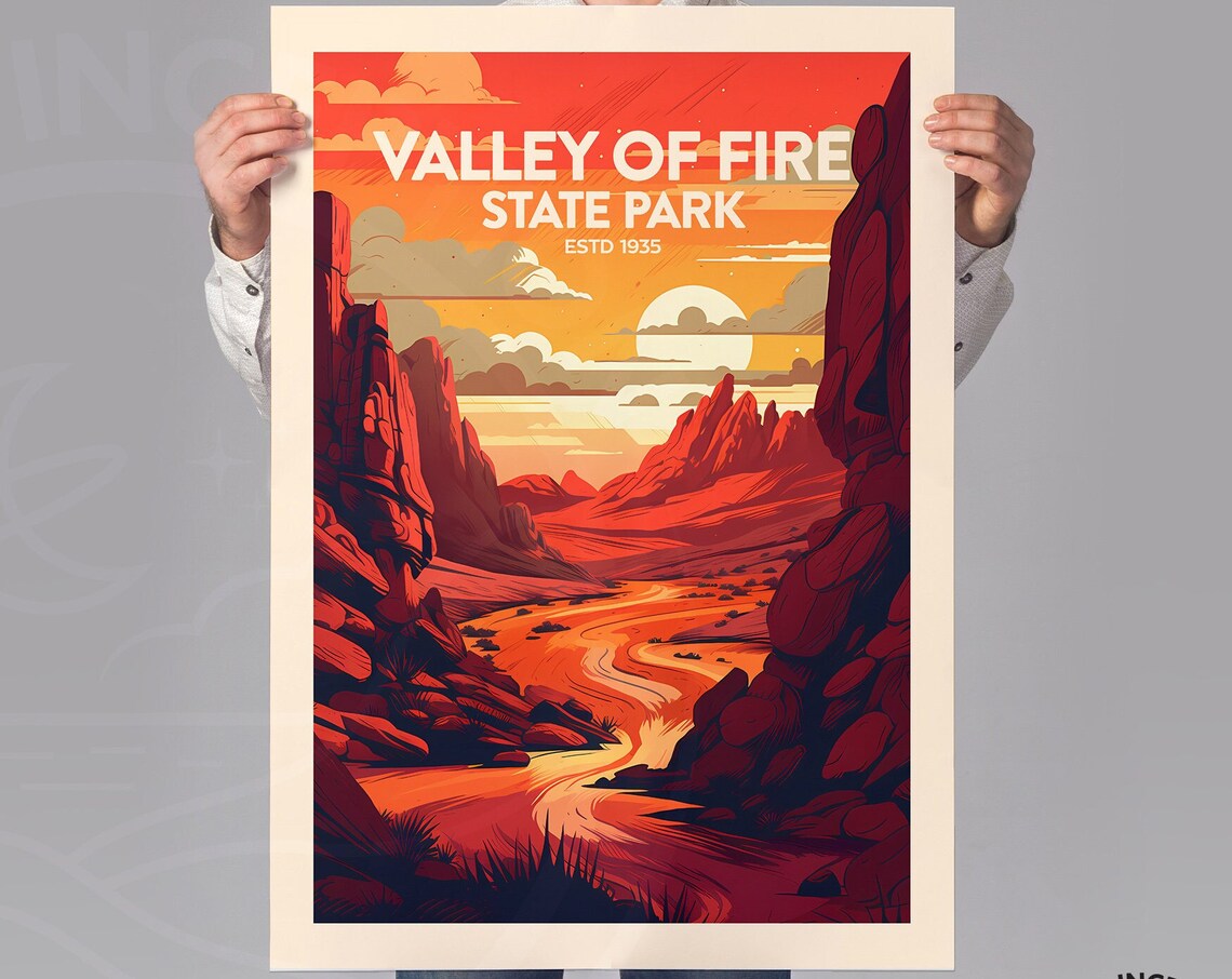 Valley Of Fire State Park Travel Poster, Nevada - Image 2