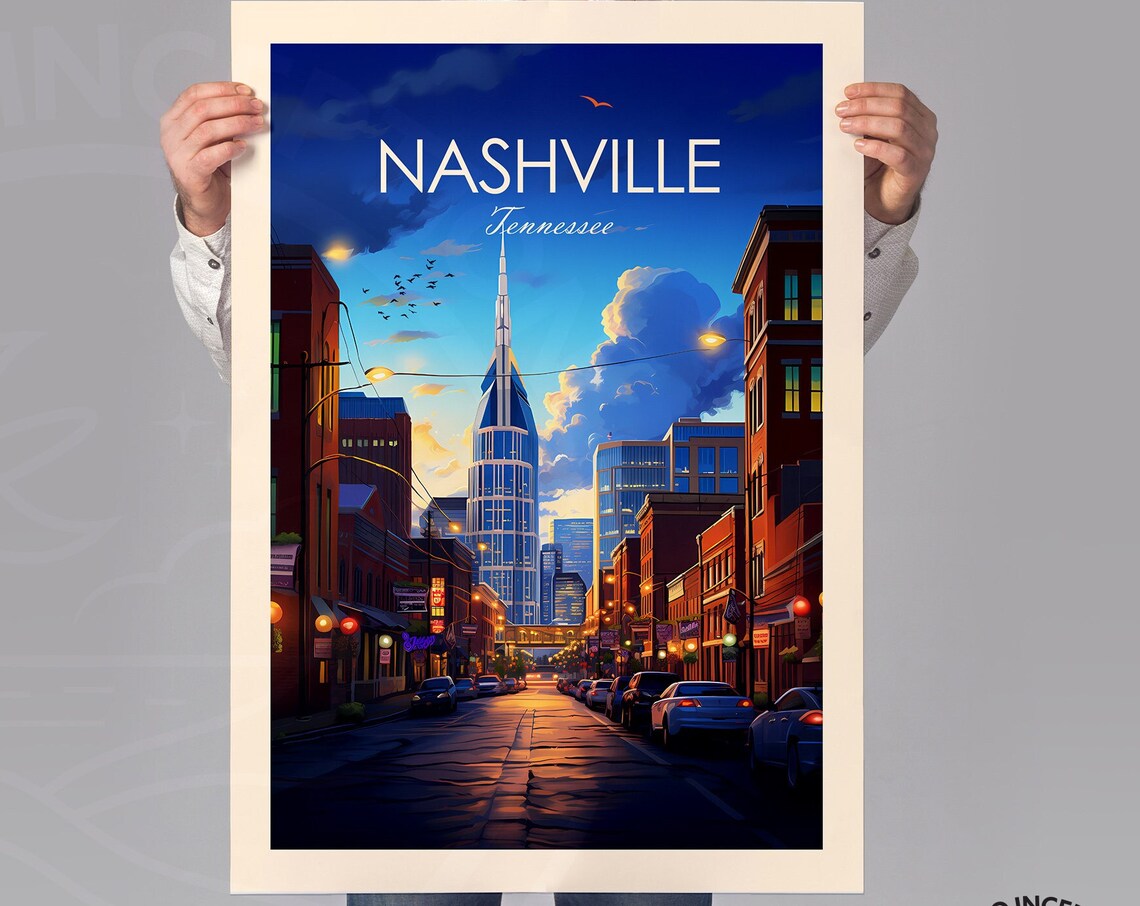 Nashville Traditional Travel Poster, Tennessee Print - Image 2