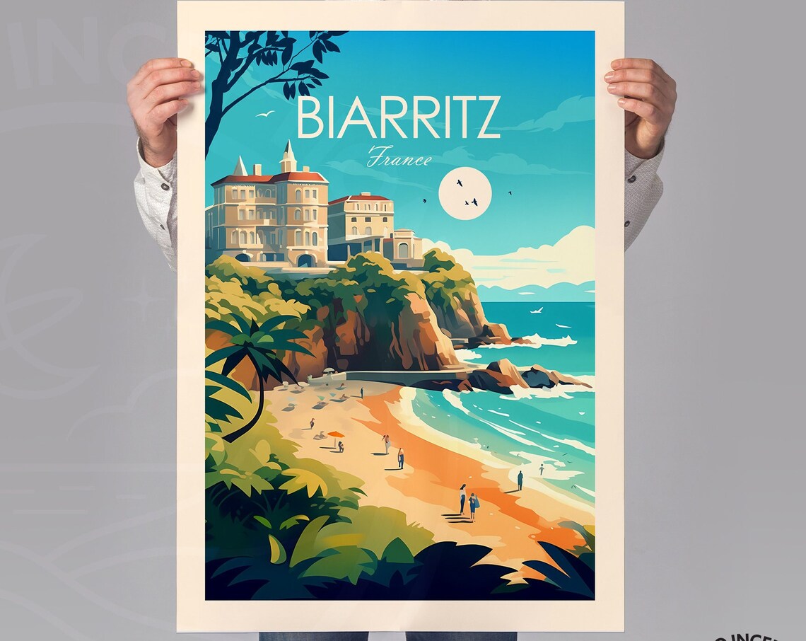 Biarritz Travel Poster, France Home Decor - Image 2