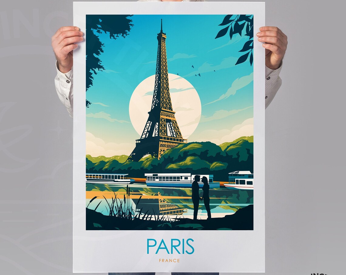 Paris Print Featuring Eiffel Tower Travel Poster - Image 3