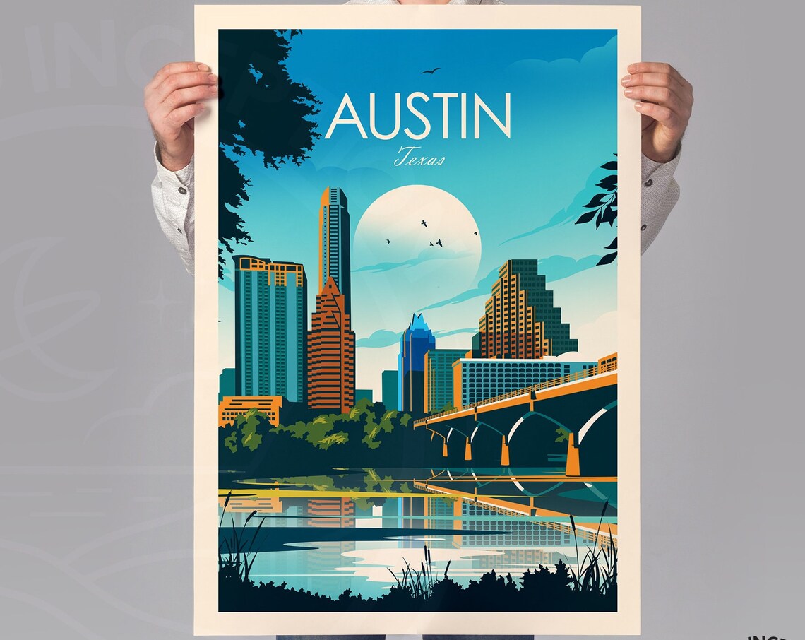 Austin Texas Travel Poster, Gallery Wall Decor - Image 2
