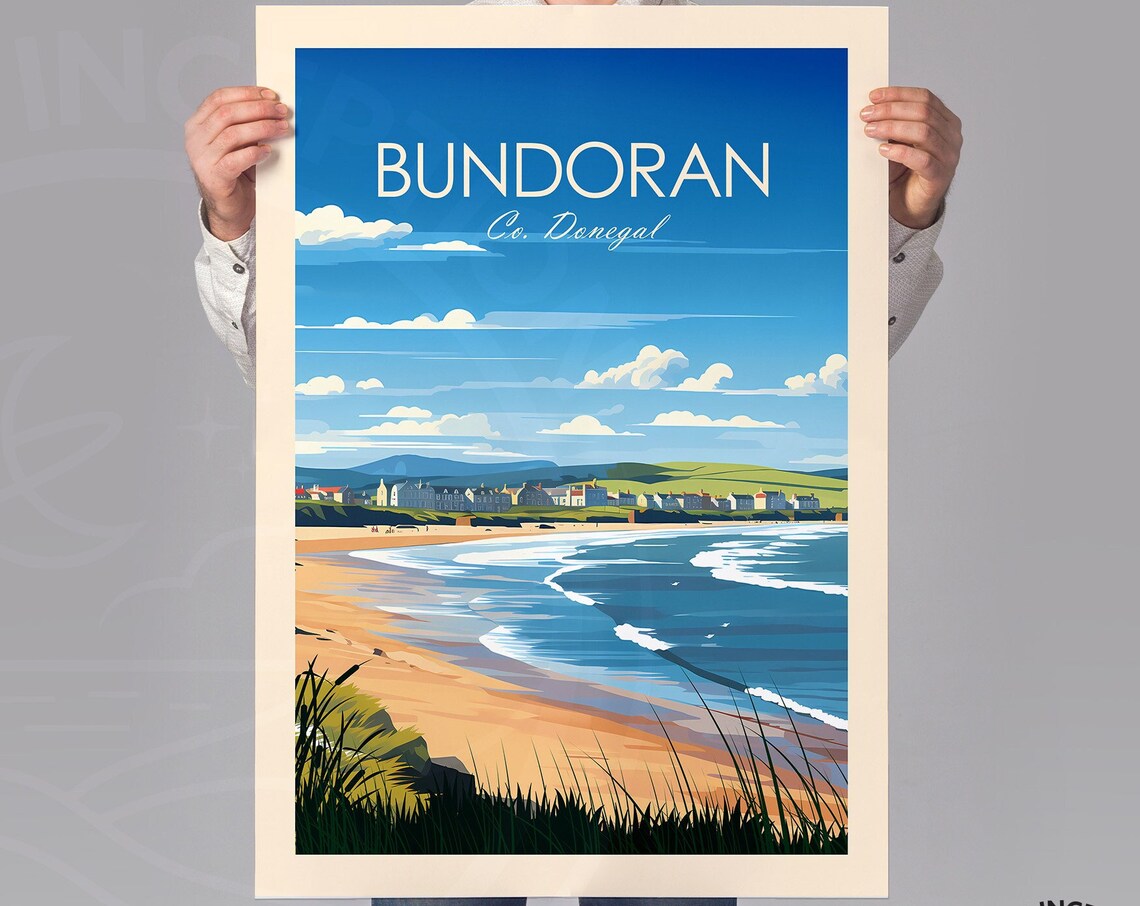 Bundoran Beach, Donegal Travel Poster Art Print - Image 2