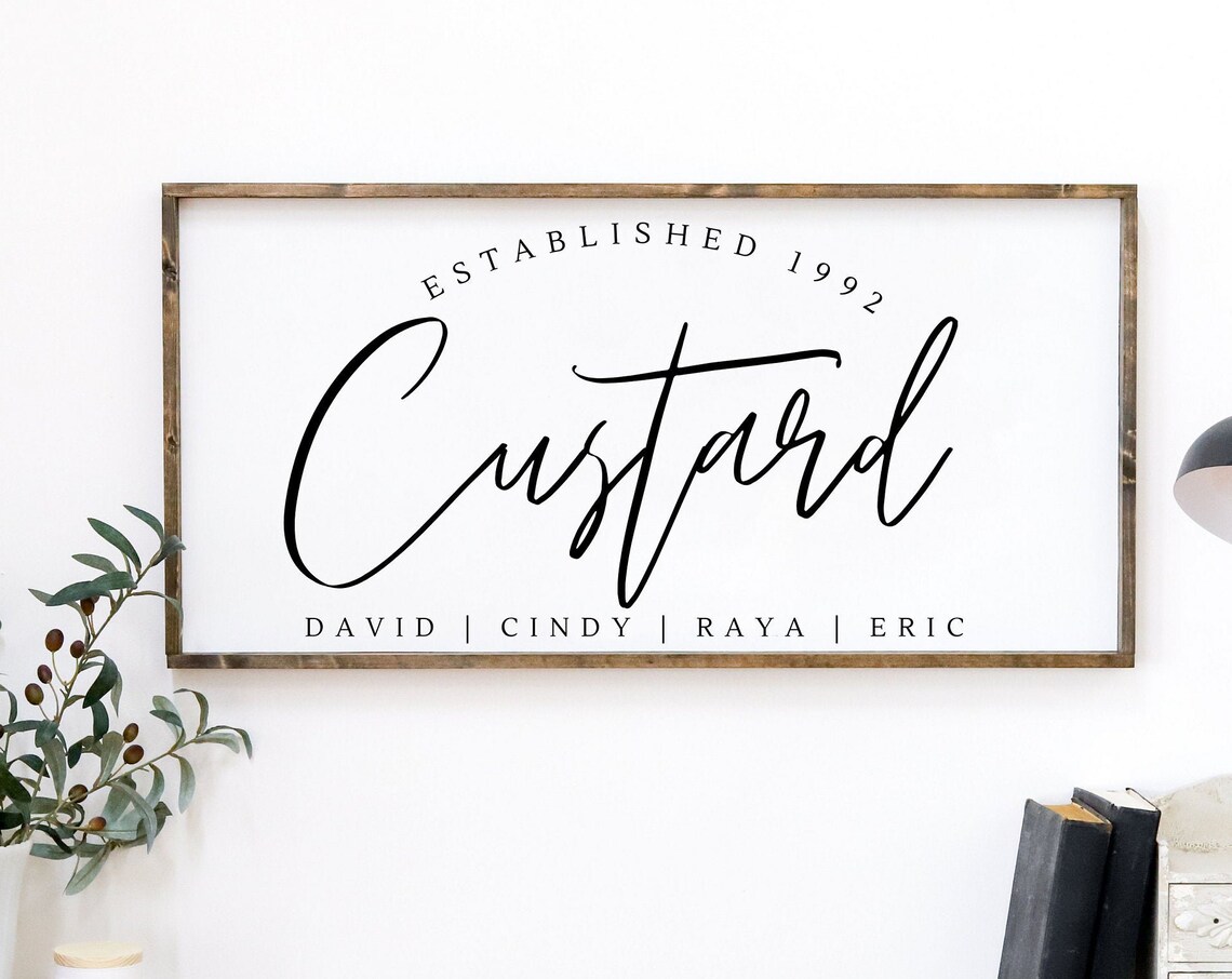 Custard Family Last Name Sign Established 1992 Custom Poster