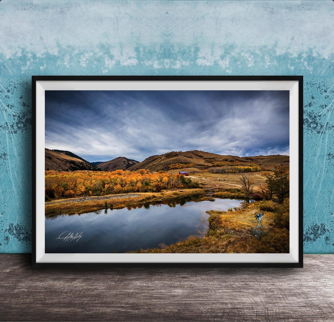 Grand Tetons Wall Art Autumn Mountains Rustic Cabin Style